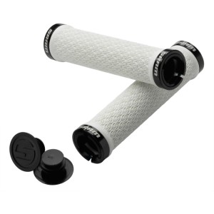 Sram Locking DH Silicone Grips Chwyty rowerowe kierownicy 130mm biało czarne