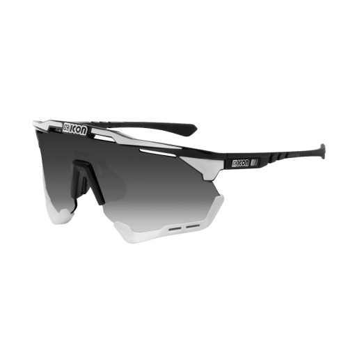Okulary Scicon Aeroshade XL Black Gloss White Bolt SCNPP Multimirror Silver