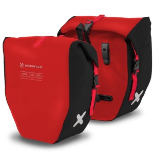 Extrawheel Sakwy Tylne Biker Polyester Red/Black 50L
