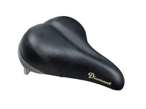 Siodełko Diamant Retro czarne z metalowymi sprężynami