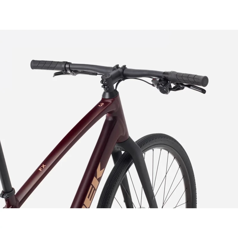 Rower fitness Trek FX Sport AL 3 2026 Bordowy - widok na kierownicę