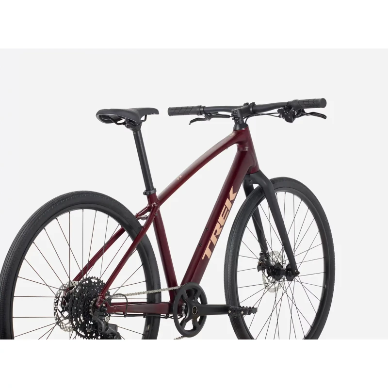Rower fitness Trek FX Sport AL 3 Bordowy - widok z tyłu