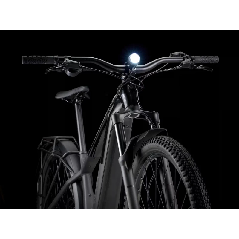 Rower elektryczny Trek Powerfly+ 4 Equipped Gen 5 Czarny - lampka przednia