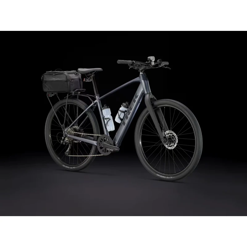 Rower crossowy Trek Dual Sport+ 2 LT 2025 Niebieski - widok z akcesoriami