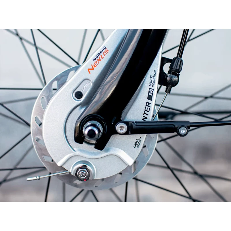 Rower miejski Trek District 1 Equipped o niskim przekroku Turkusowy - hamulce