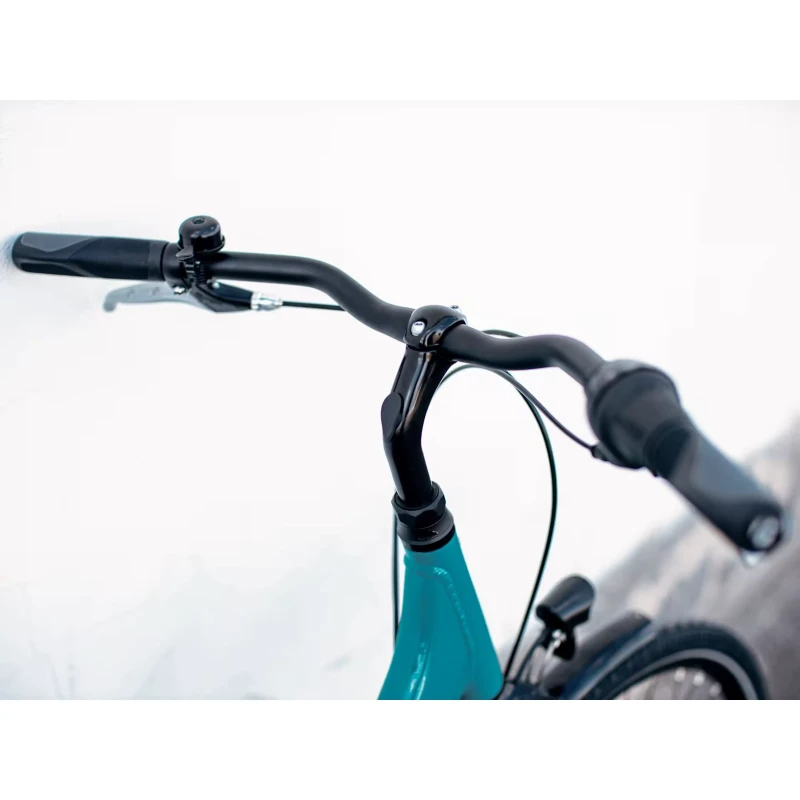 Rower miejski Trek District 1 Equipped o niskim przekroku Turkusowy - kierownica