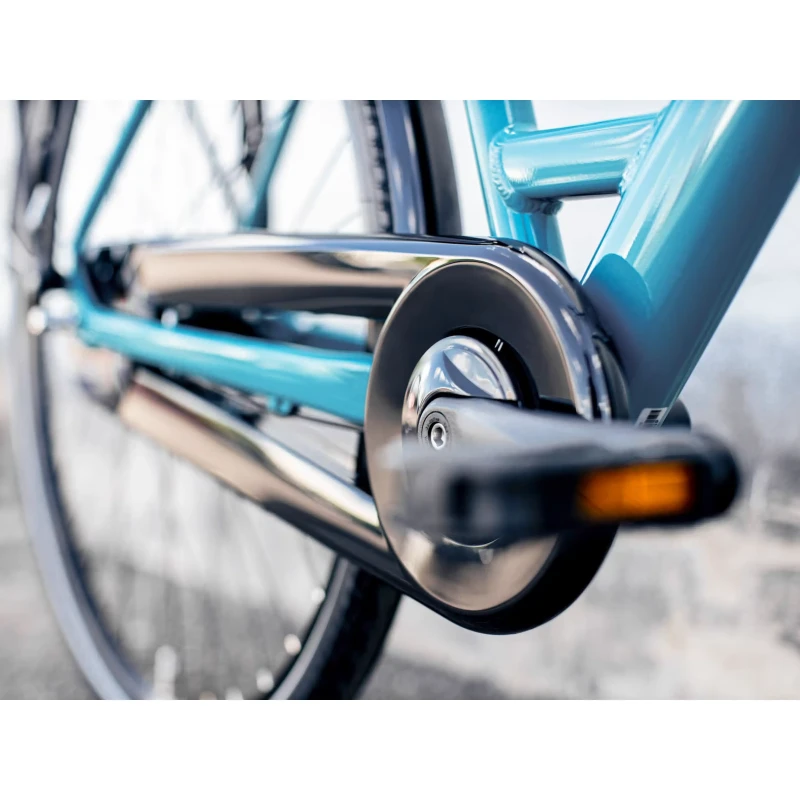 Rower miejski Trek District 1 Equipped o niskim przekroku Turkusowy - korba