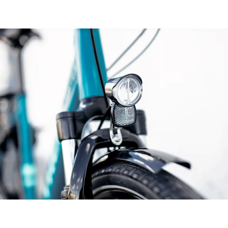 Rower miejski Trek District 1 Equipped o niskim przekroku Turkusowy - lampka przednia