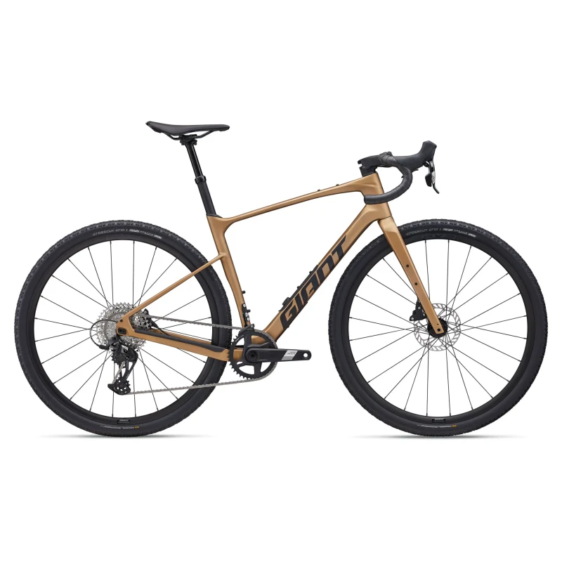 Rower gravel Giant Revolt Advanced 1 2025 Steampunk - widok z boku