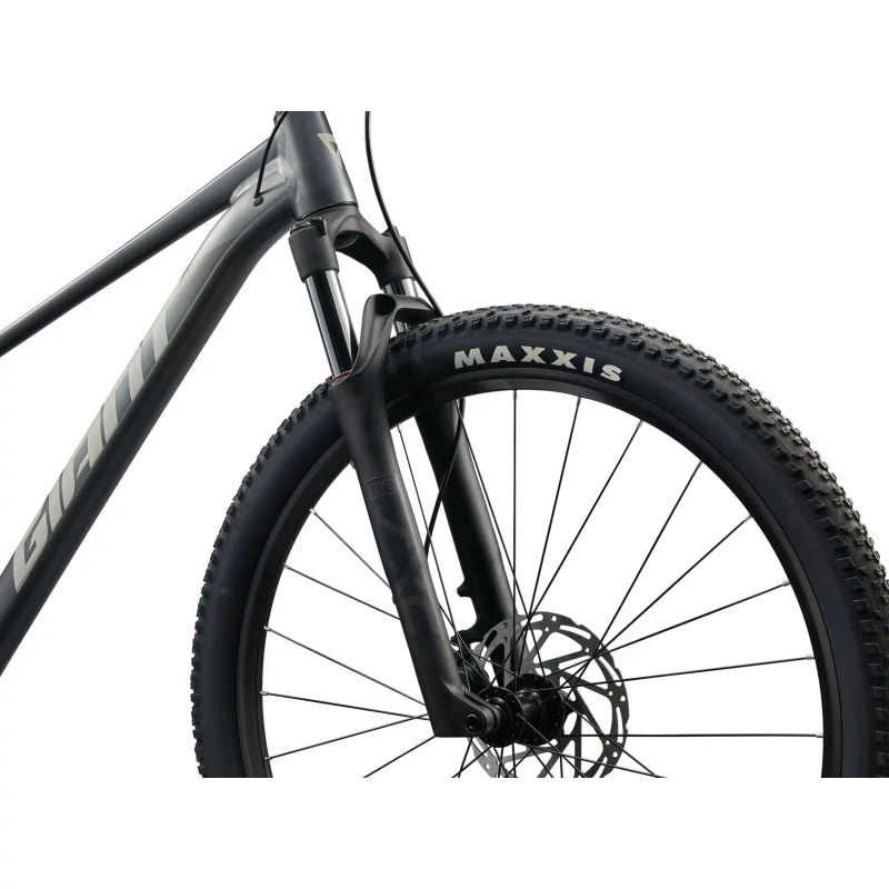 Rower MTB Giant Talon 1 2025 Grafitowy - widelec i koło