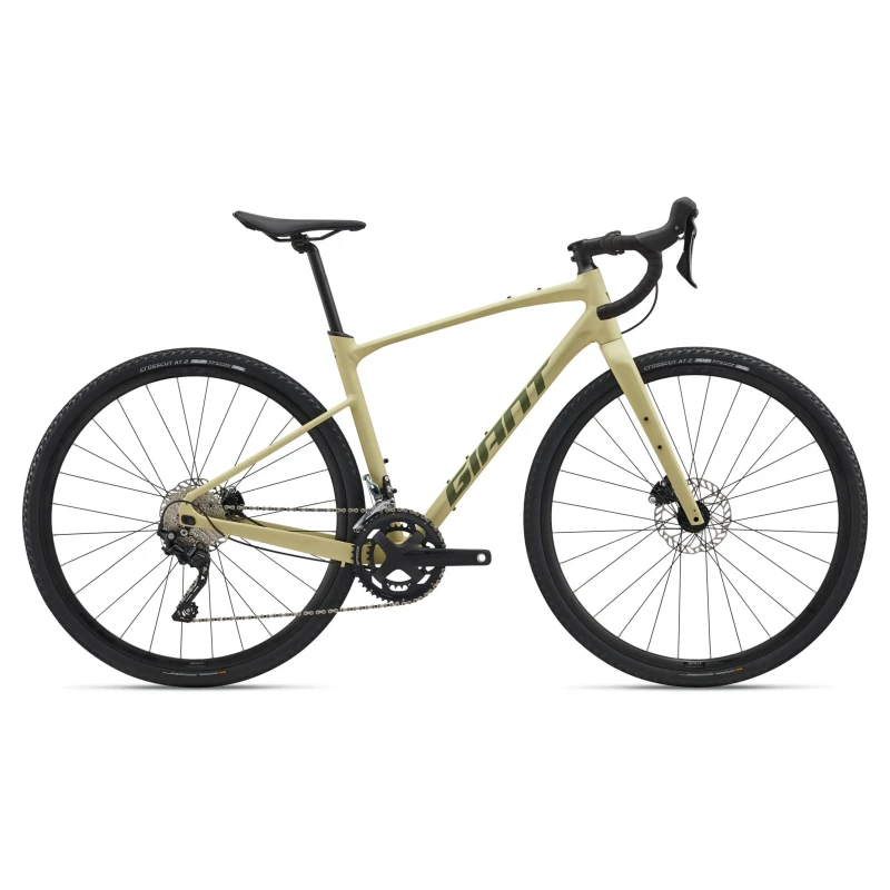 Rower gravel Giant Revolt 1 Pale Olive - widok z boku