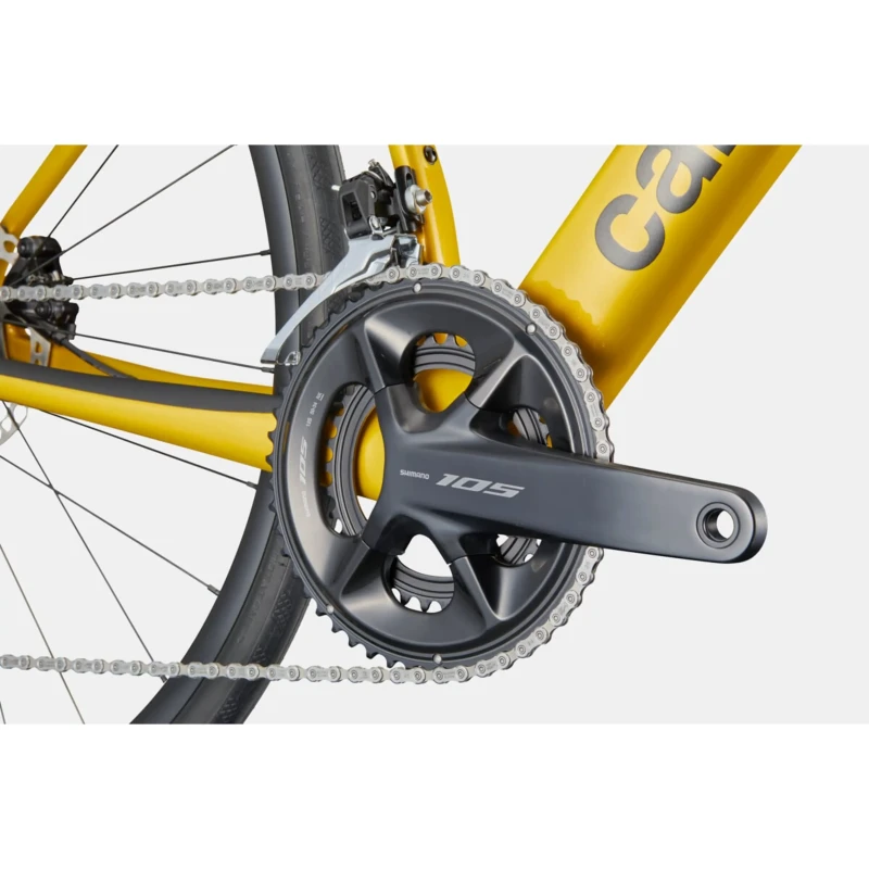 Rower szosowy Cannondale Synapse Carbon 5 Żółty - widok korby