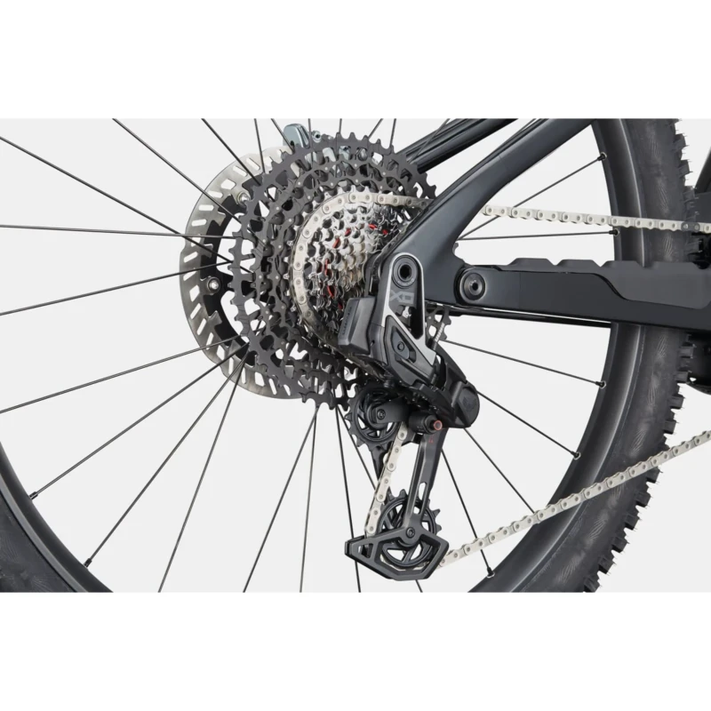 Rower elektryczny Cannondale Moterra Carbon 1 Czarny - widok piasty i łańcucha