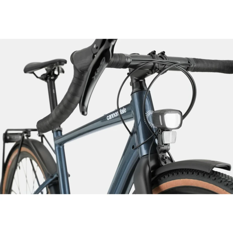 Rower gravel Cannondale Topstone EQ Granatowy - kierownica i lampka przednia