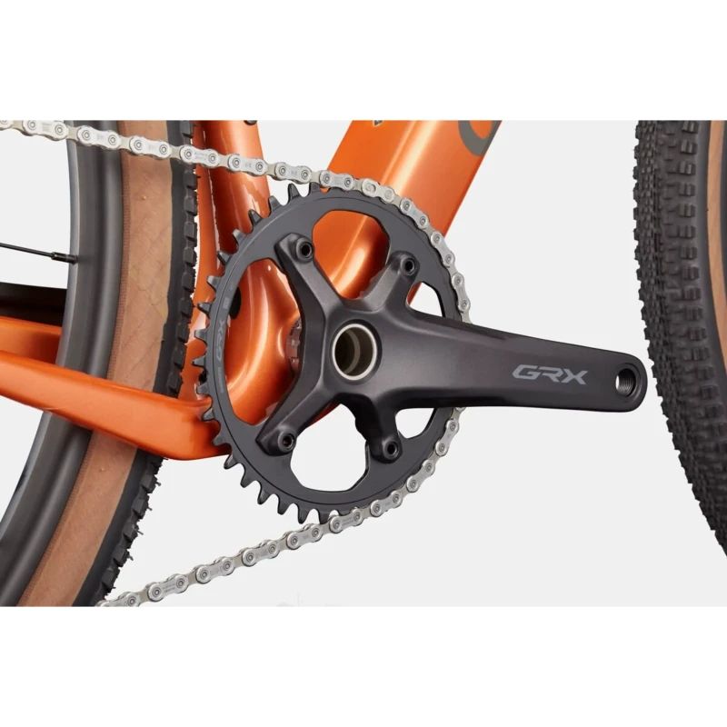 Rower gravel Cannondale Topstone Carbon 3 GRX 1x Pomarańczowy - widok korby