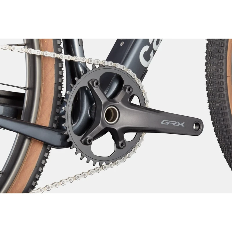 Rower gravel Cannondale Topstone Carbon 3 GRX 1x Turkusowy - widok korby