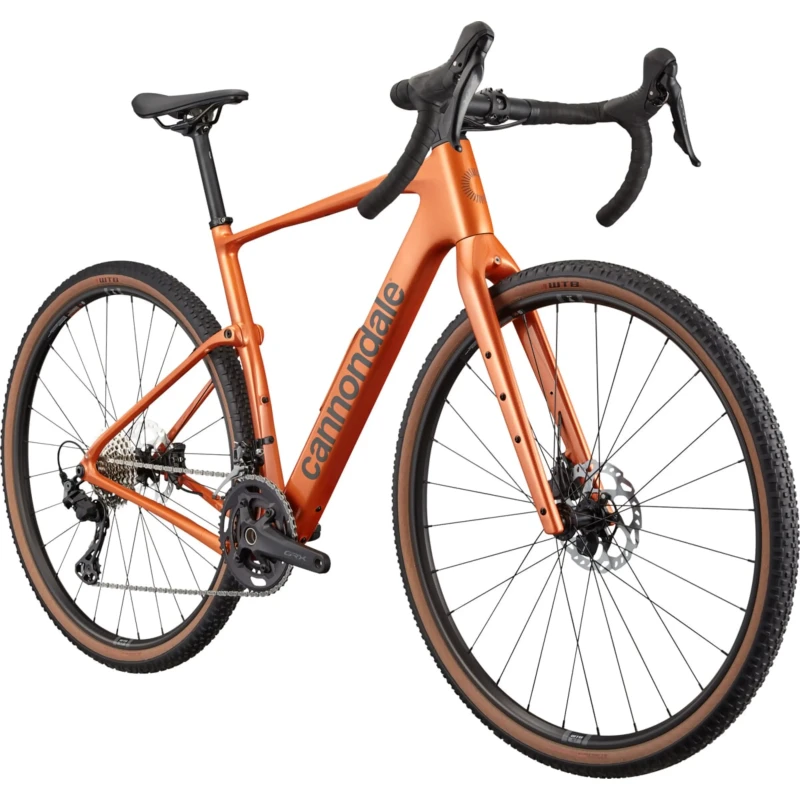 Rower gravel Cannondale Topstone Carbon 3 GRX 2x Pomarańczowy - widok z przodu