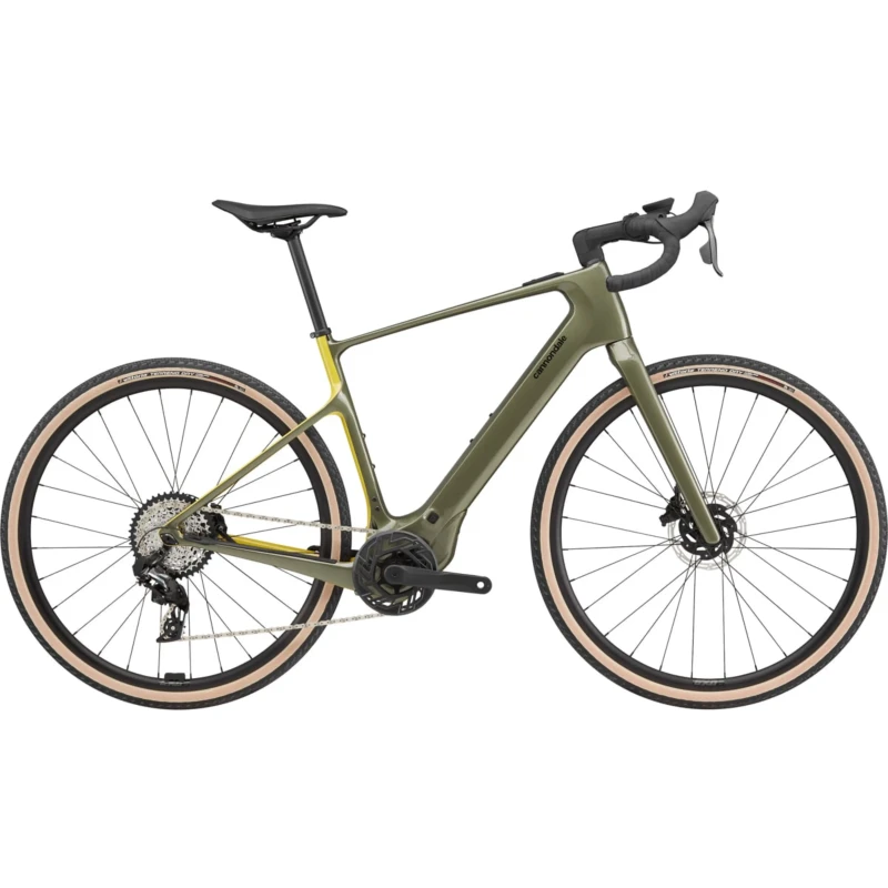 Rower elektryczny Cannondale Synapse Neo Allroad 2 Oliwkowy - widok z boku