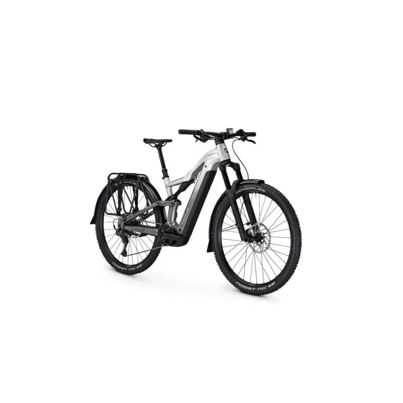 Rower elektryczny Focus Thron2 6.7 EQP 600Wh Srebrny - widok z przodu