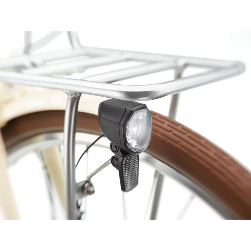 Rower elektryczny Electra Loft Go! 5i EQ Step-Thru 500Wh Beżowy - widok lampki przedniej