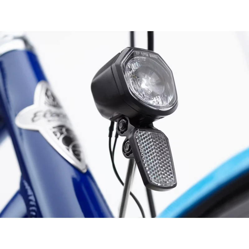 Rower elektryczny Electra Shibori Cruiser Go! Niebieski - widok lampki przedniej