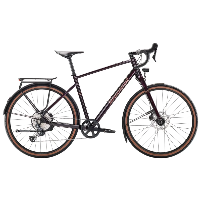Rower gravelowy Diamant Nhoma Bordowy - widok z boku