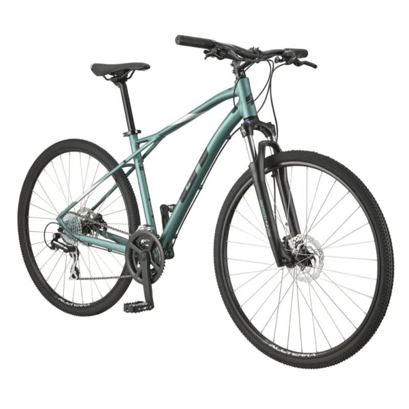 Rower crossowy GT Transeo Elite Zielony - widok z przodu