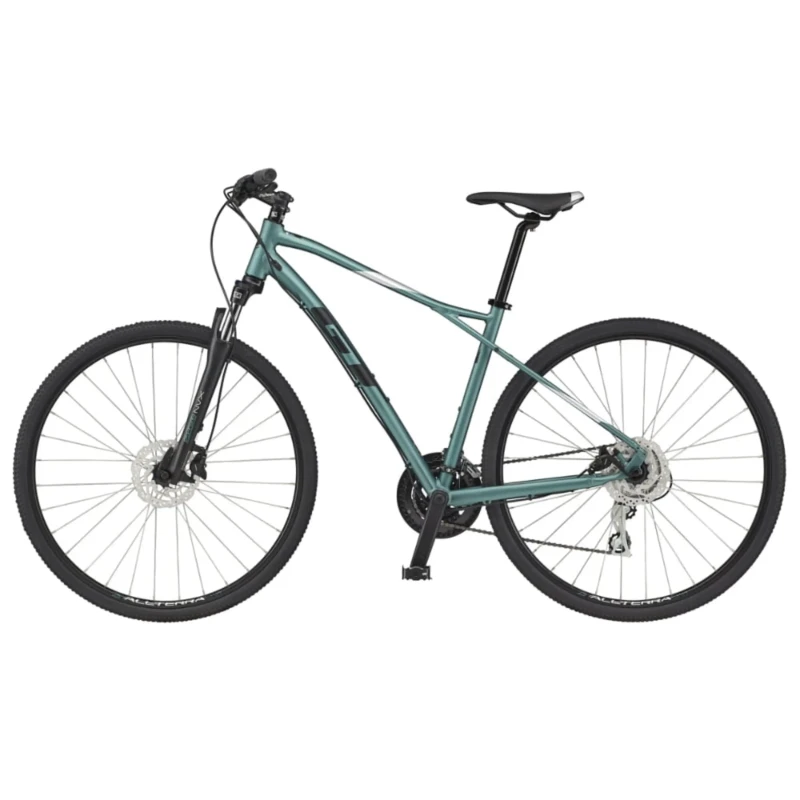 Rower crossowy GT Transeo Elite Zielony - widok z boku