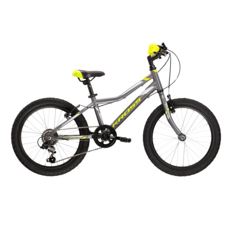 Rower dziecięcy Kross Hexagon Mini 1.0 20 szaro żółty - widok z boku