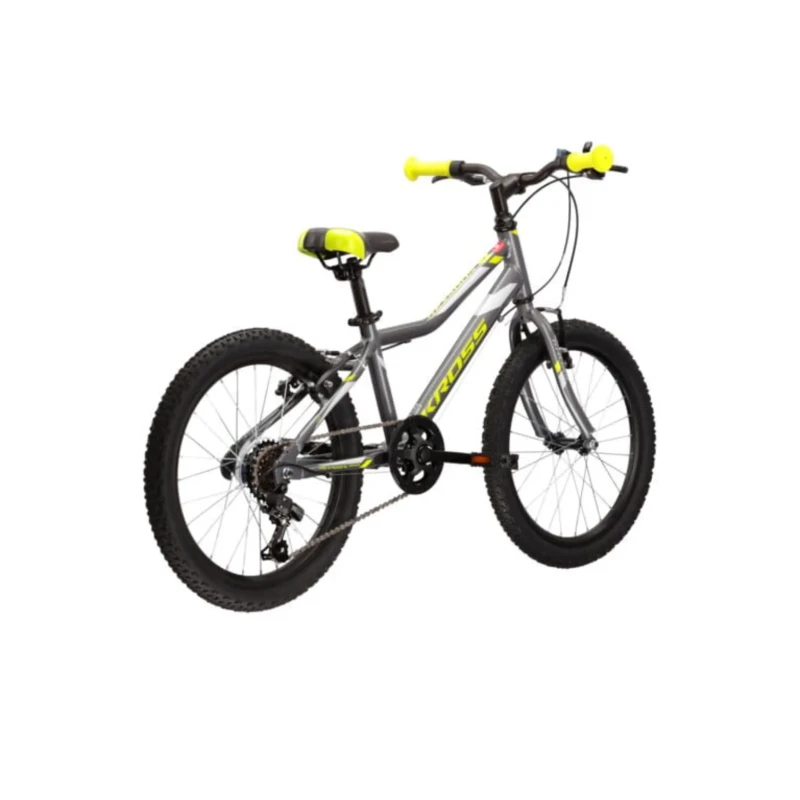 Rower dziecięcy Kross Hexagon Mini 1.0 20 szaro żółty - widok z tyłu