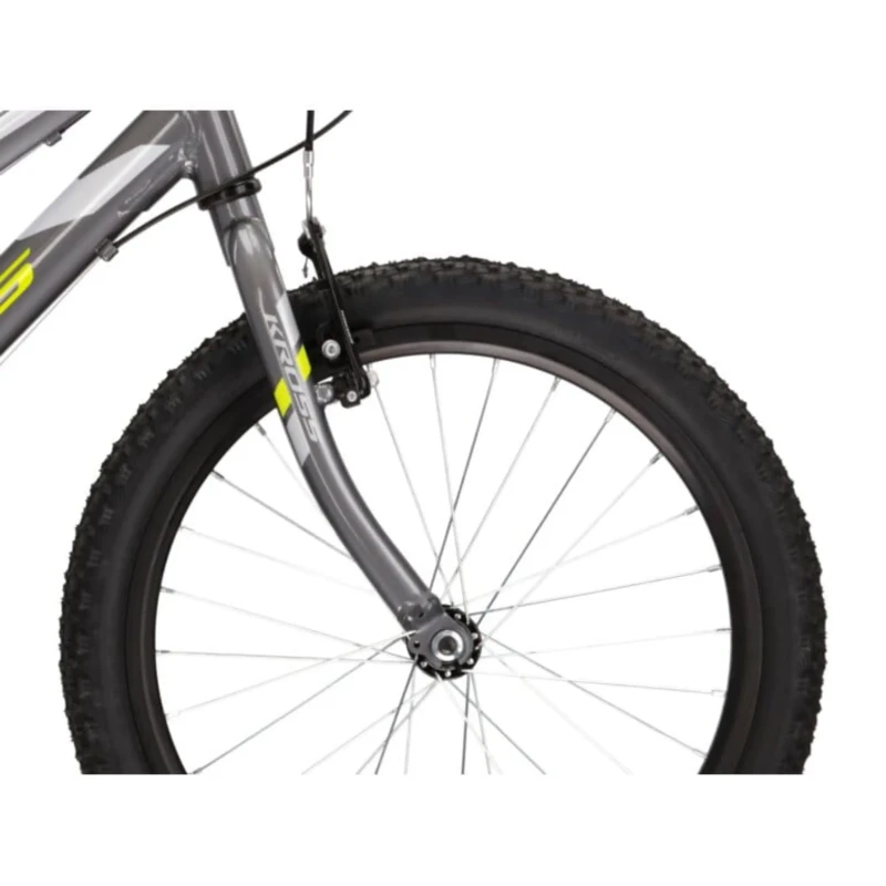 Rower dziecięcy Kross Hexagon Mini 1.0 20 szaro żółty - widok koła przedniego