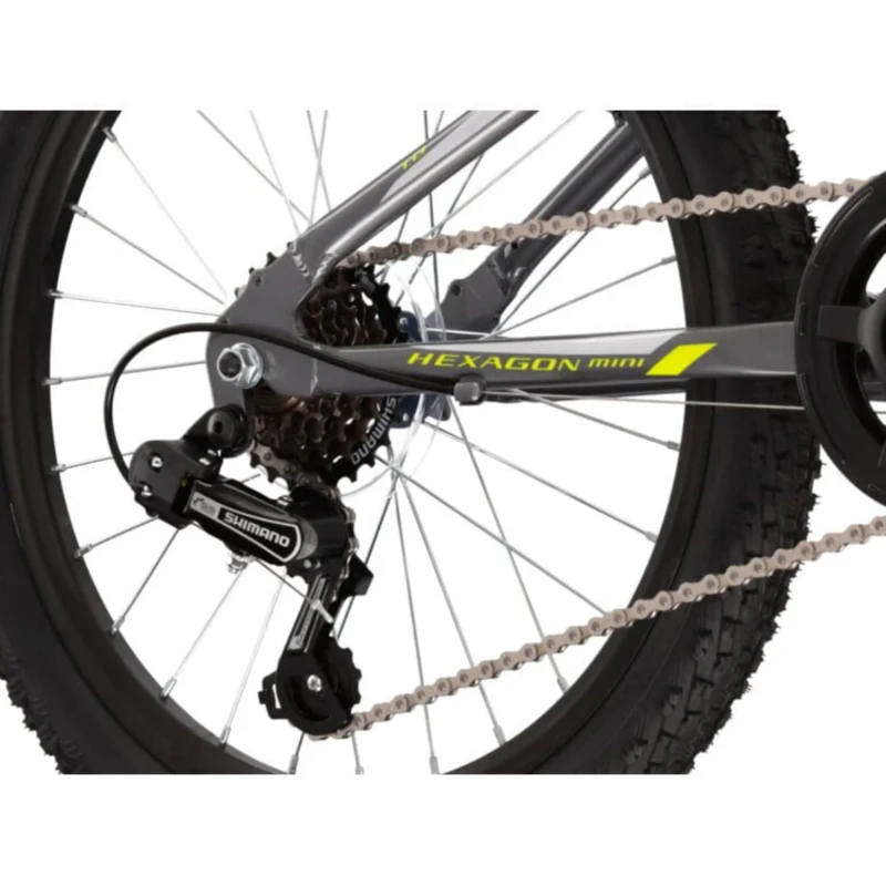 Rower dziecięcy Kross Hexagon Mini 1.0 20 szaro żółty - widok koła