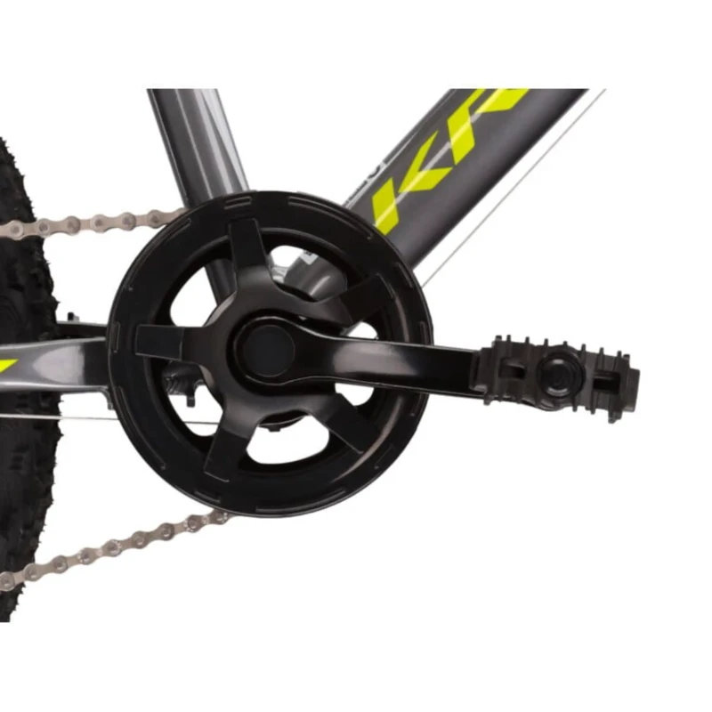 Rower dziecięcy Kross Hexagon Mini 1.0 20 szaro żółty - widok korby