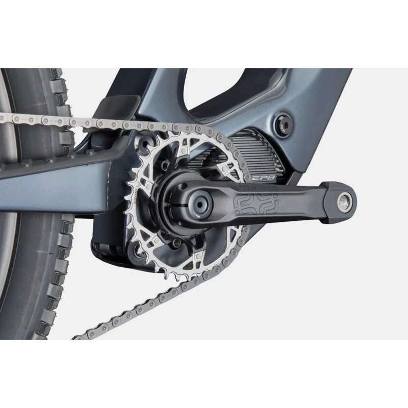 Rower elektryczny Cannondale Moterra SL Carbon 1 Niebiesko Żółty - widok korby