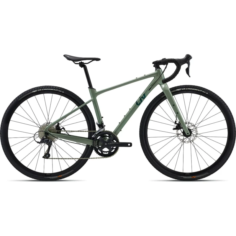Rower gravel Liv Devote 2 Shale Green - widok z boku
