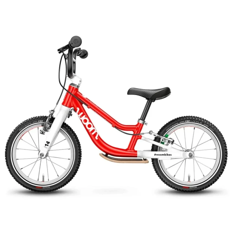 Rower biegowy Woom 1 Plus Czerwony - widok z boku