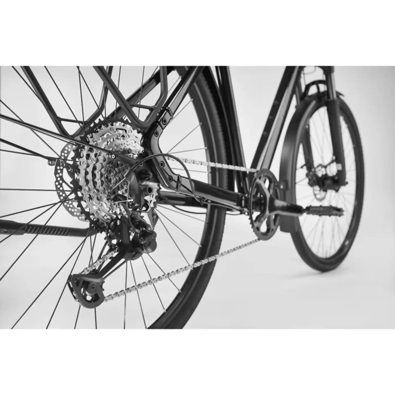 Rower trekkingowy Diamant Mahon Trip Pro ze średnią ramą Bordowy - widok korby