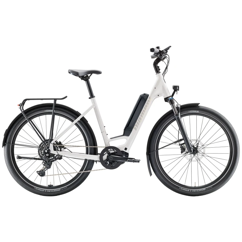 Rower elektryczny Diamant Zing Trip Core z niską ramą 400Wh Biały - widok z boku