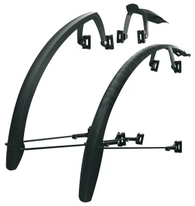 Błotniki 28 Speedrocker / 42mm / długość: przód - 500+210mm, tył: 950mm / druty z opaskami / 408g / czarne